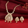 EXQUISITE MOISSANITE POLKI NECKLACE SET WIT HANDCRAFTED MEENAKARI DETAILING