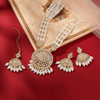 REGAL KUNDAN & PEARL BRIDAL NECKLACE SET WITH MAANG TIKKA