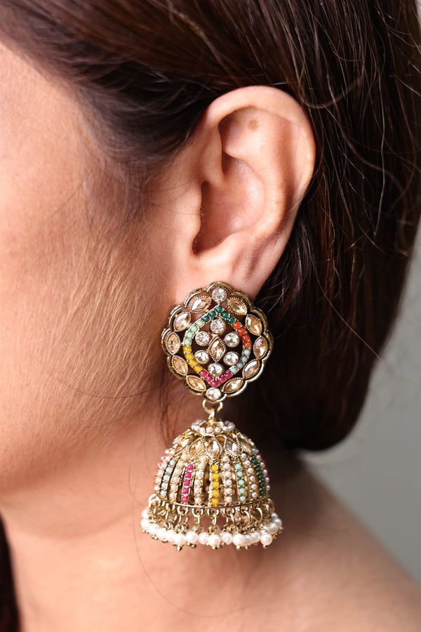 MULTICOLOUR NOOR PAKISTANI JHUMKA